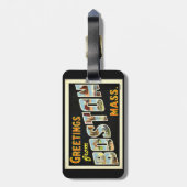 Groeten uit Boston, Massachusetts Bagagelabel (Achterkant verticaal)