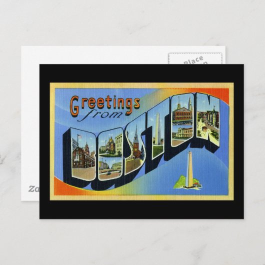 Groeten uit Boston Massachusetts Briefkaart (Voorkant / Achterkant)