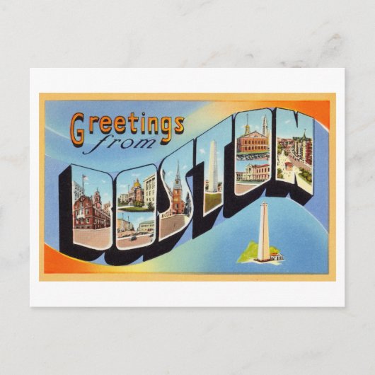  groeten uit Boston, Massachusetts Briefkaart (Voorkant)