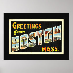 Groeten uit Boston, Massachusetts. Poster