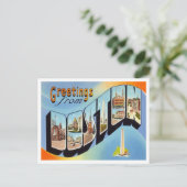 Groeten uit Boston, Massachusetts Travel Briefkaart (Staand voorkant)