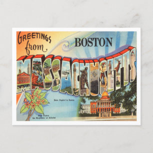 Groeten uit Boston, Massachusetts Travel Briefkaart