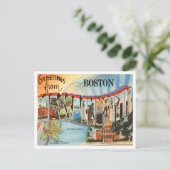 Groeten uit Boston, Massachusetts Travel Briefkaart (Staand voorkant)