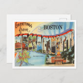 Groeten uit Boston, Massachusetts Travel Briefkaart (Voorkant / Achterkant)