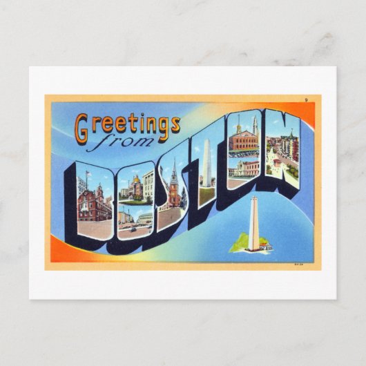  groeten uit Boston Travel poster Briefkaart (Voorkant)
