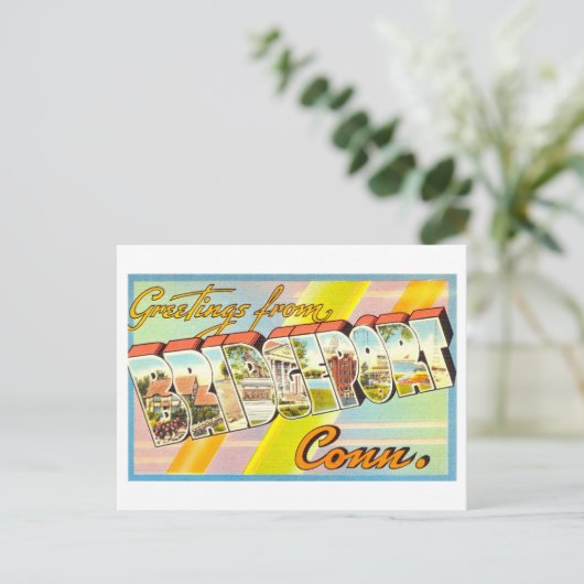  groeten uit Bridgeport, Connecticut Briefkaart (Staand voorkant)