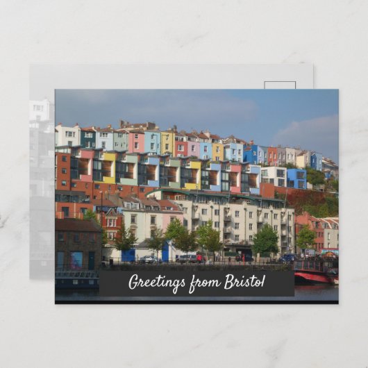 Groeten uit Bristol Harbourside Huizen Briefkaart (Voorkant / Achterkant)