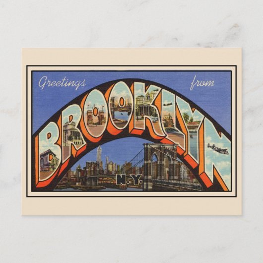 Groeten uit Brooklyn New York 1943 Briefkaart (Voorkant)