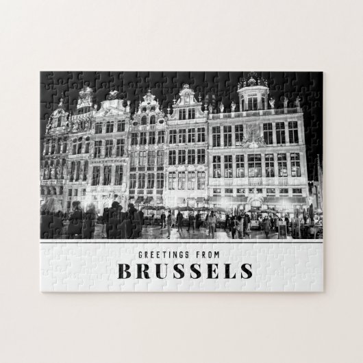 Groeten uit Brussel Zwart & Wit Foto Legpuzzel (Horizontaal)