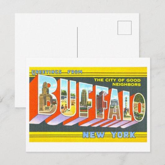  groeten uit Buffalo, New York, Briefkaart (Voorkant / Achterkant)
