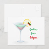 Groeten uit Bulgarije Cocktail Holiday Kaart (Voorkant / Achterkant)