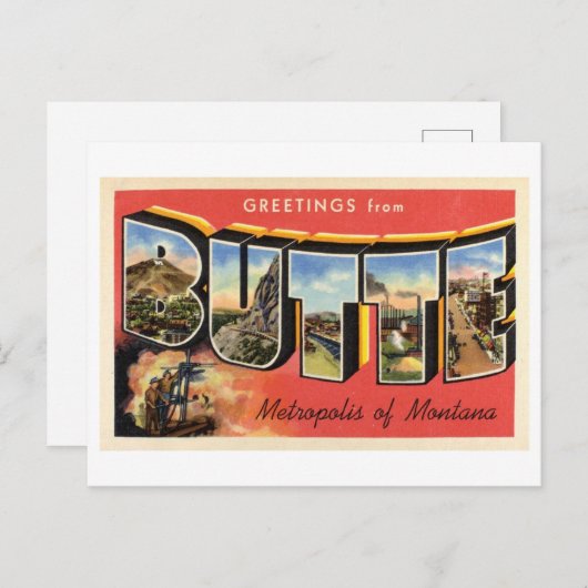  groeten uit Butte, Montana Briefkaart (Voorkant / Achterkant)