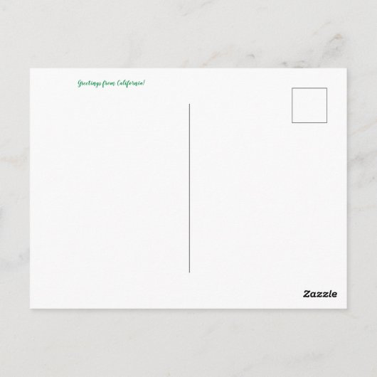Groeten uit Californië! Briefkaart (Achterkant)