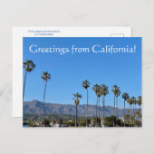 Groeten uit Californië! Briefkaart (Voorkant / Achterkant)