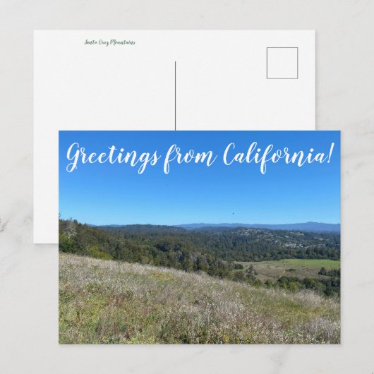 Groeten uit Californië! Briefkaart (Voorkant / Achterkant)