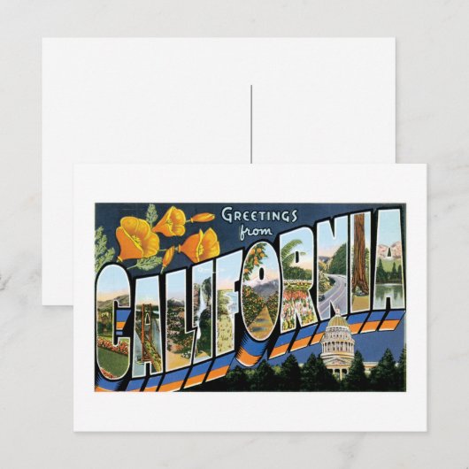 Groeten uit Californië! Briefkaart (Voorkant / Achterkant)