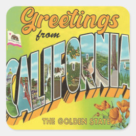 Groeten uit Californië vintage reizen Vierkante Sticker