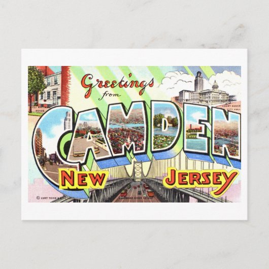  groeten uit Camden, New Jersey, Briefkaart (Voorkant)