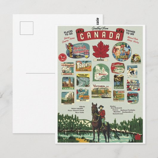 Groeten uit Canada Briefkaart (Voorkant / Achterkant)