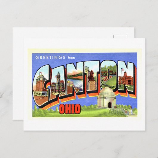  groeten uit Canton, Ohio Briefkaart (Voorkant / Achterkant)