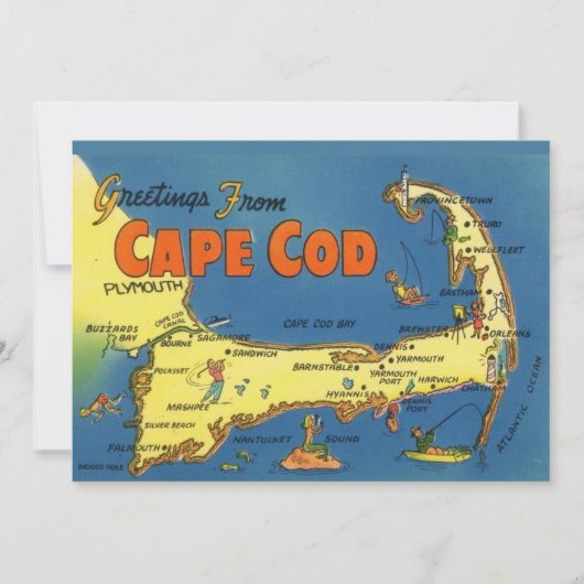 Groeten uit Cape Cod 5x7 kaartbriefkaart Bedankkaart (Voorkant)