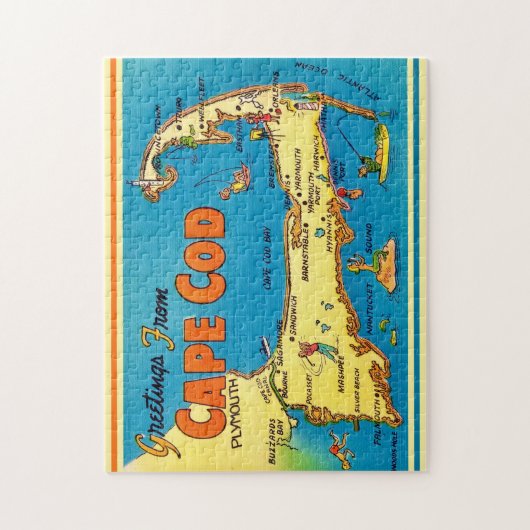 Groeten uit Cape Cod kaart Legpuzzel (Verticaal)