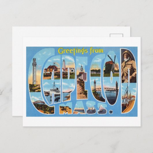  groeten uit Cape Cod, Massachusetts Briefkaart (Voorkant / Achterkant)