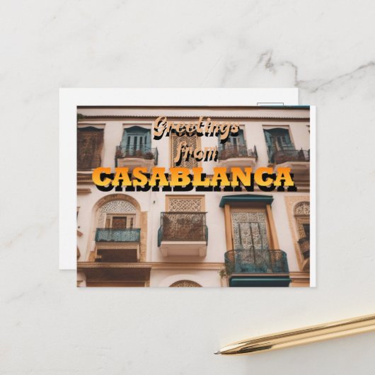 Groeten uit CASABLANCA Briefkaart (Voorkant / Achterkant in situ)