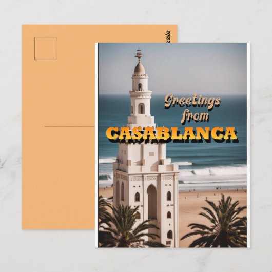 Groeten uit Casablanca Briefkaart (Voorkant / Achterkant)