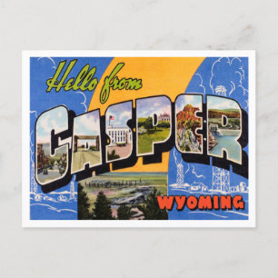 Groeten uit Casper, Wyoming Vintage Travel Briefkaart