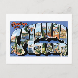 Groeten uit Catalina Island, California Retro Briefkaart