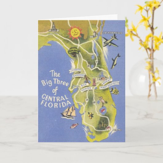 Groeten uit Central Florida Kaart (Gele Bloem)