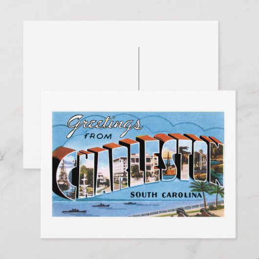 Groeten uit Charleston, South Carolina. Briefkaart (Voorkant / Achterkant)