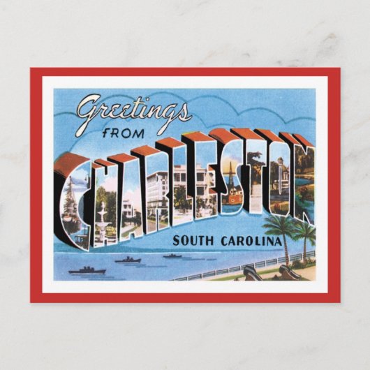 Groeten uit Charleston South Carolina US City Briefkaart (Voorkant)