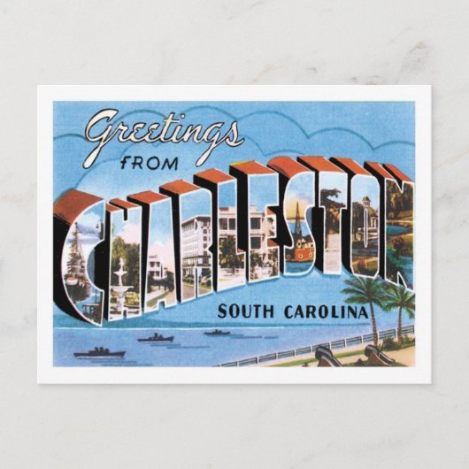 Groeten uit Charleston South Carolina US City Briefkaart (Voorkant)
