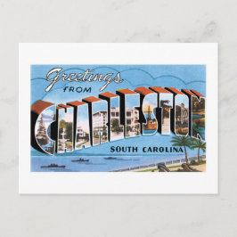 Groeten uit Charleston, South Carolina. Vintage Briefkaart