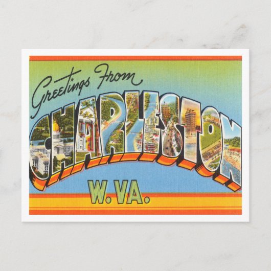 Groeten uit Charleston, West Virginia Travel Briefkaart (Voorkant)