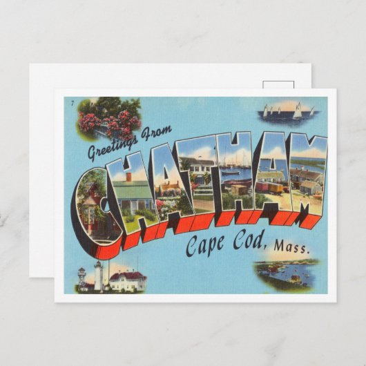 Groeten uit Chatham, Cape Cod, Massachusetts Briefkaart (Voorkant / Achterkant)