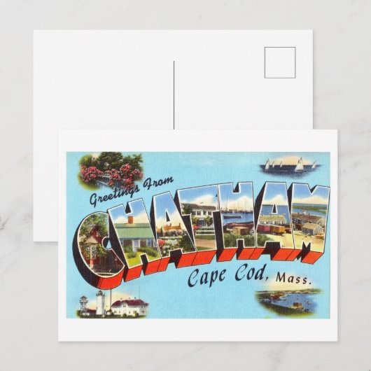  groeten uit Chatham, Massachusetts Briefkaart (Voorkant / Achterkant)