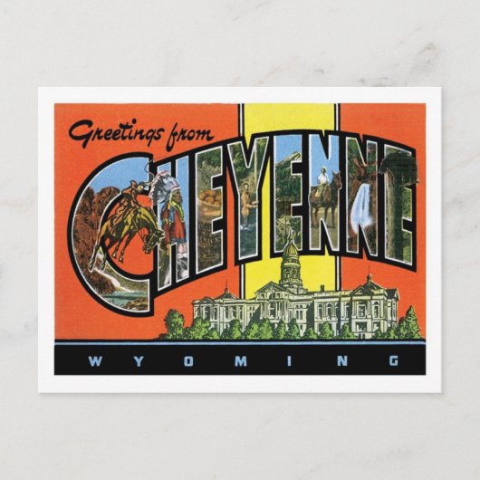 Groeten uit Cheyenne Wyoming US City Briefkaart (Voorkant)
