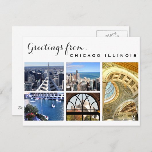 Groeten uit Chicago Briefkaart (Voorkant / Achterkant)