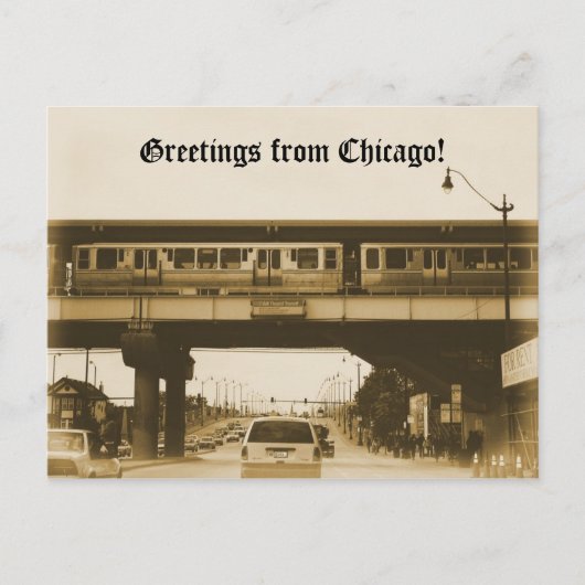 Groeten uit Chicago. Briefkaart (Voorkant)