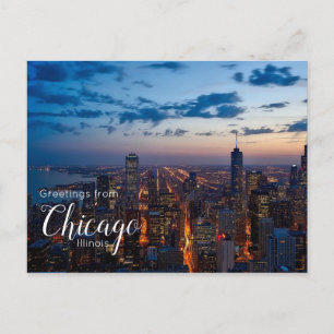 Groeten uit Chicago Illinois Ansichtkaart Briefkaart