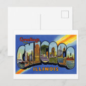  groeten uit Chicago, Illinois Briefkaart (Voorkant / Achterkant)