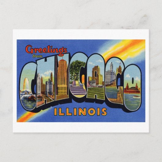  groeten uit Chicago, Illinois Briefkaart (Voorkant)