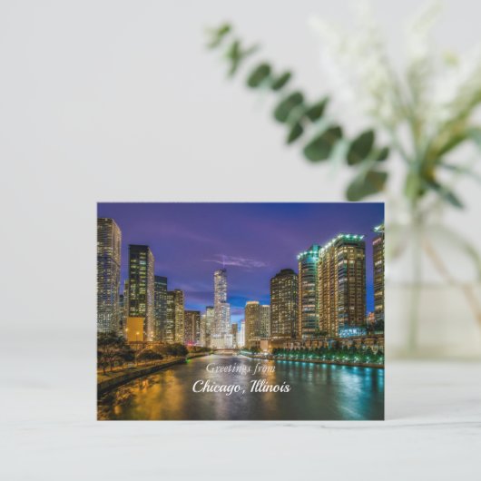 Groeten uit Chicago, Illinois Briefkaart (Staand voorkant)