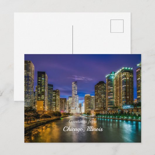 Groeten uit Chicago, Illinois Briefkaart (Voorkant / Achterkant)