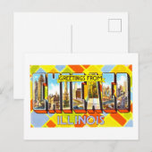  groeten uit Chicago, Illinois Briefkaart (Voorkant / Achterkant)