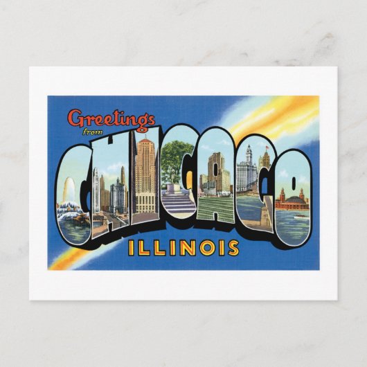 Groeten uit Chicago, Illinois. Briefkaart (Voorkant)