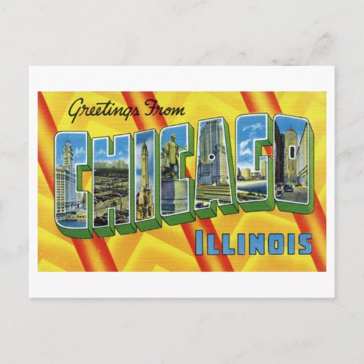  groeten uit Chicago, Illinois Briefkaart (Voorkant)